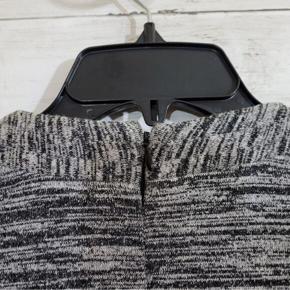 White House Black Market Gray Black Spacedye Soft Knit Faux Wrap Dress Size 4 - Picture 10 of 13